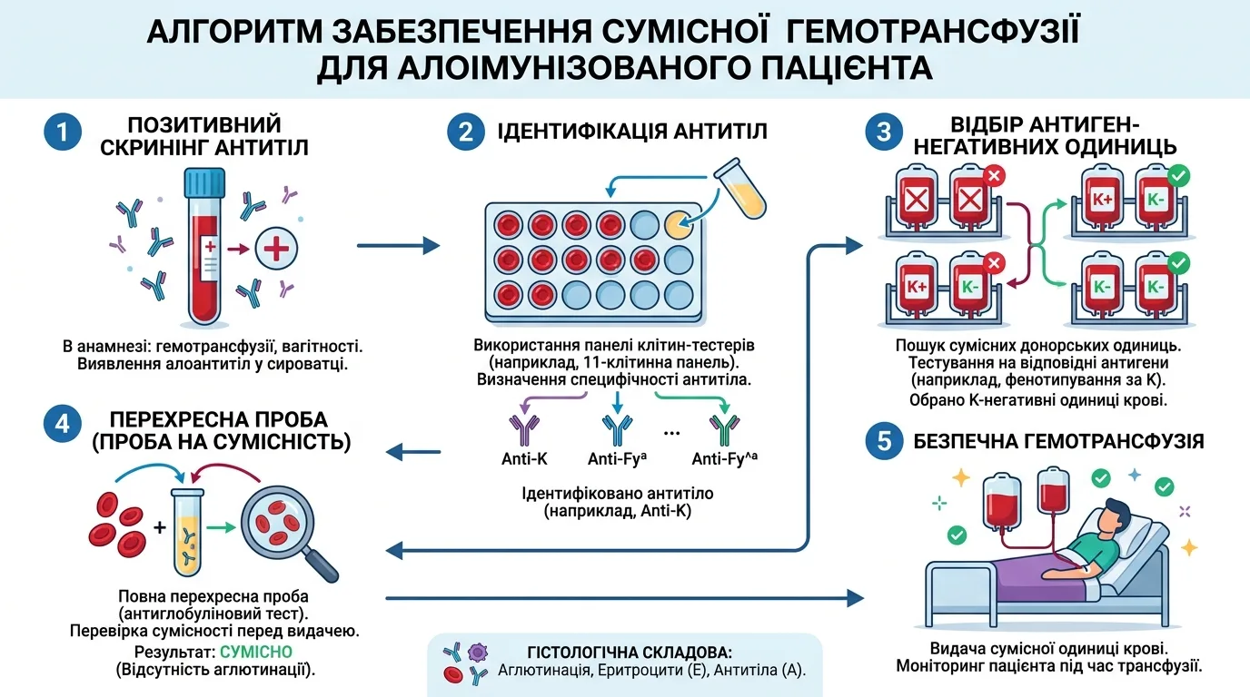 Алгоритм сумісної гемотрансфузії для алоімунізованого пацієнта