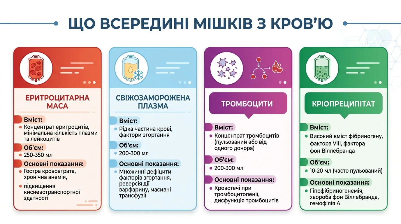 Картки компонентів крові: що переливають і для чого