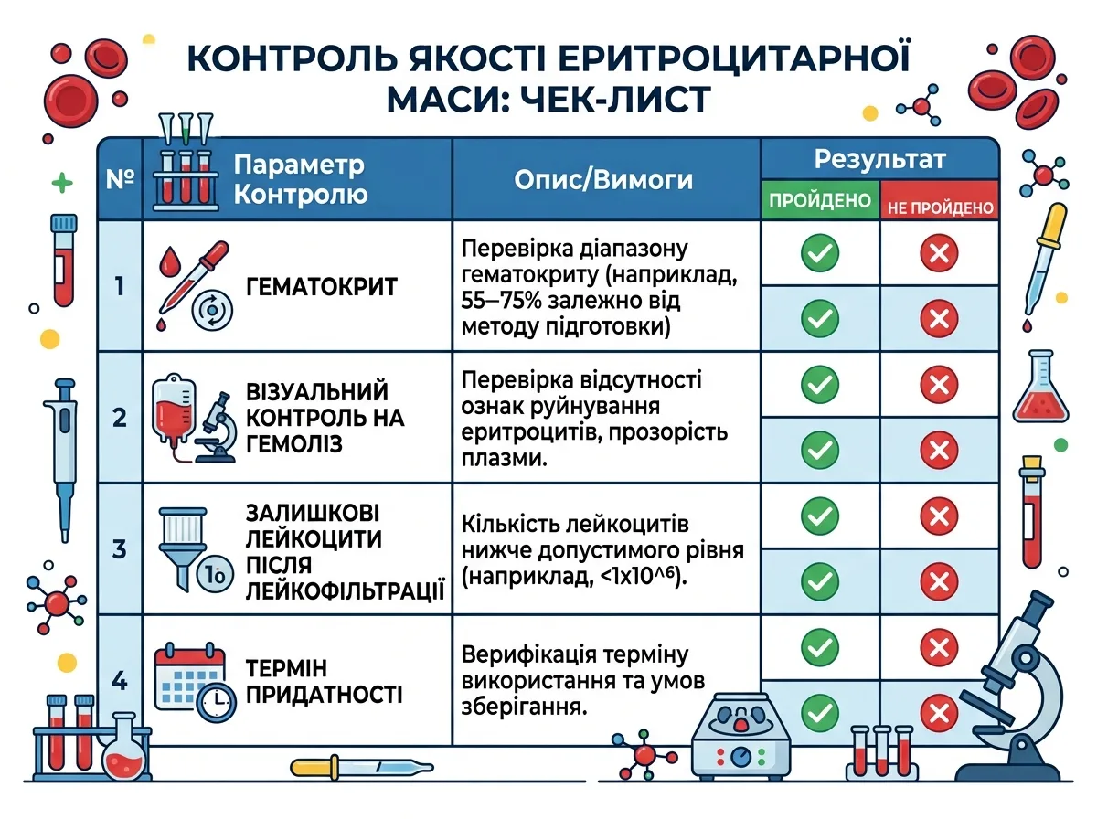 Контроль якості еритроцитарної маси