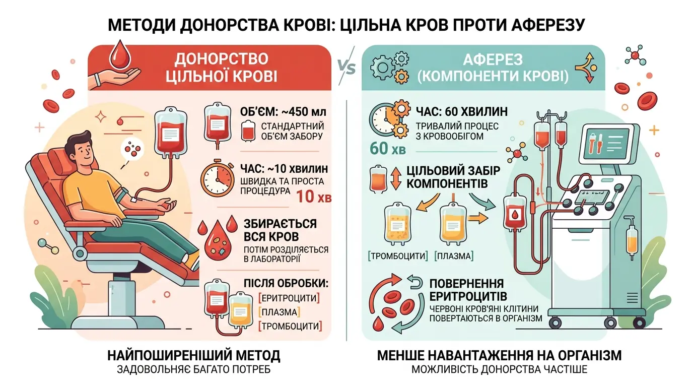 Методи донорства: цільна кров проти аферезу